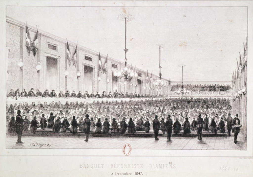 Detail of Reformist Banquet at Amiens, 5th December 1847 by French School
