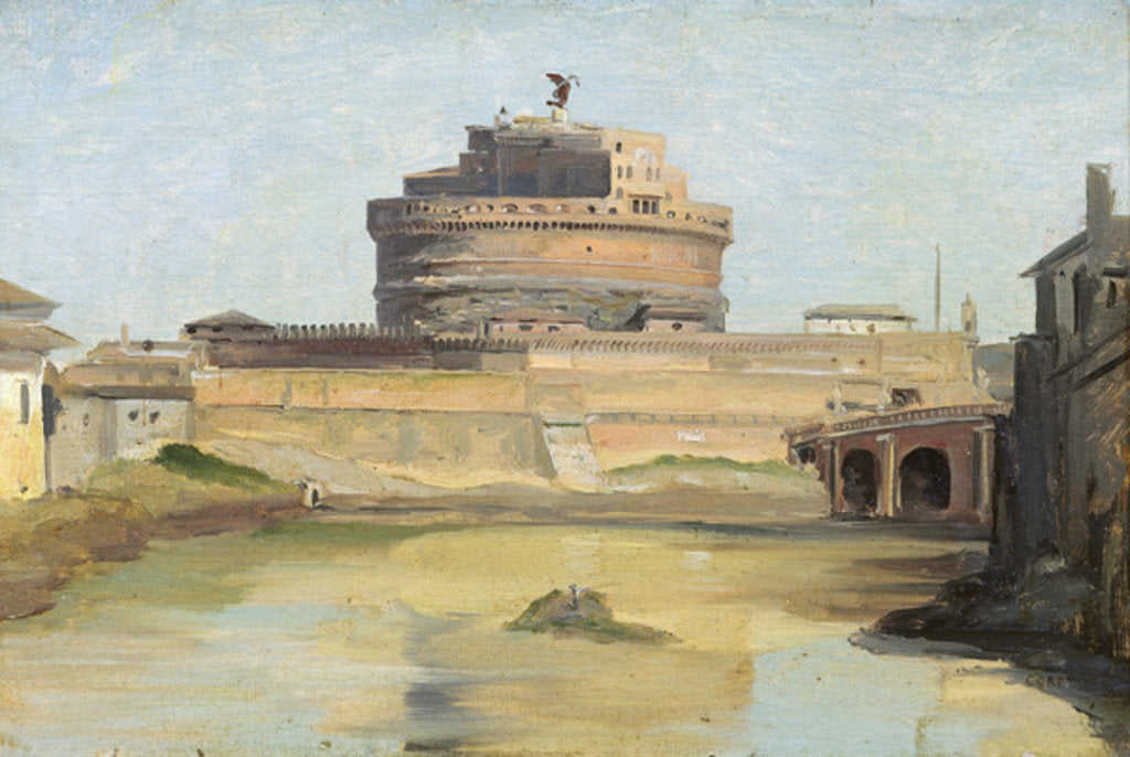 Detail of The Castle of St. Angelo, Rome, 19th century by Jean Baptiste Camille Corot