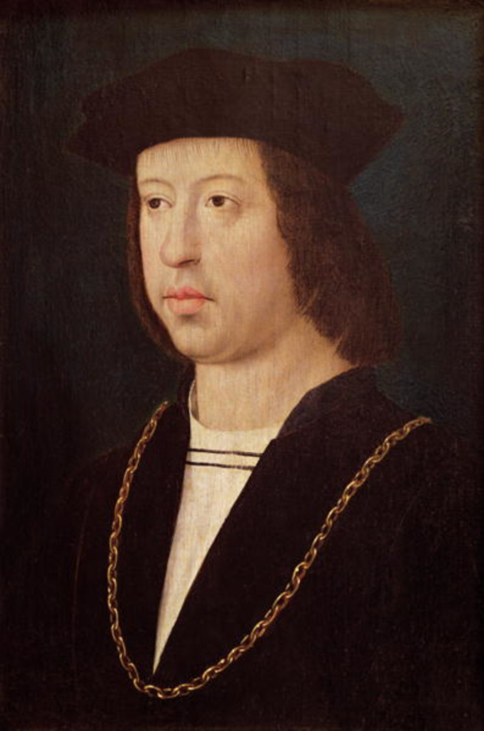 Detail of Portrait of Ferdinand II King of Spain by Master of the Legend of St. Madeleine
