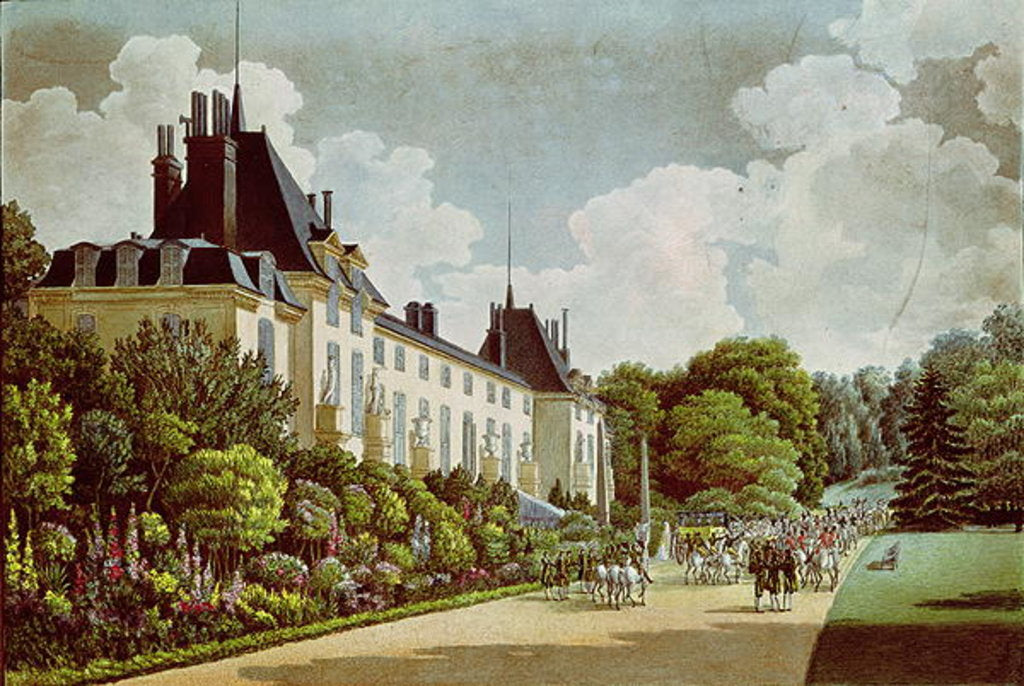 Detail of View of the Chateau de la Malmaison next to the park by Auguste Simon Garneray