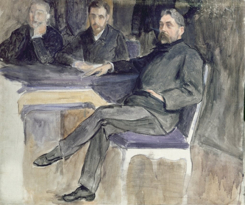 Detail of Study for a Portrait of Stephane Mallarme and his Friends from 'La Revue Independante', 1889 by Jacques-Emile Blanche