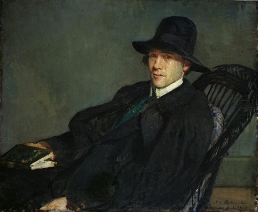 Detail of Portrait of Andre Gide 1912 by Jacques-Emile Blanche