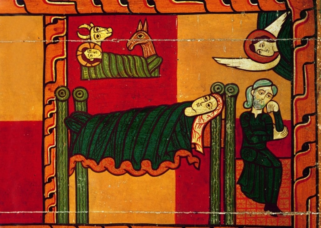 Detail of The Nativity, side panel from an altarpiece, Catalan by Spanish School