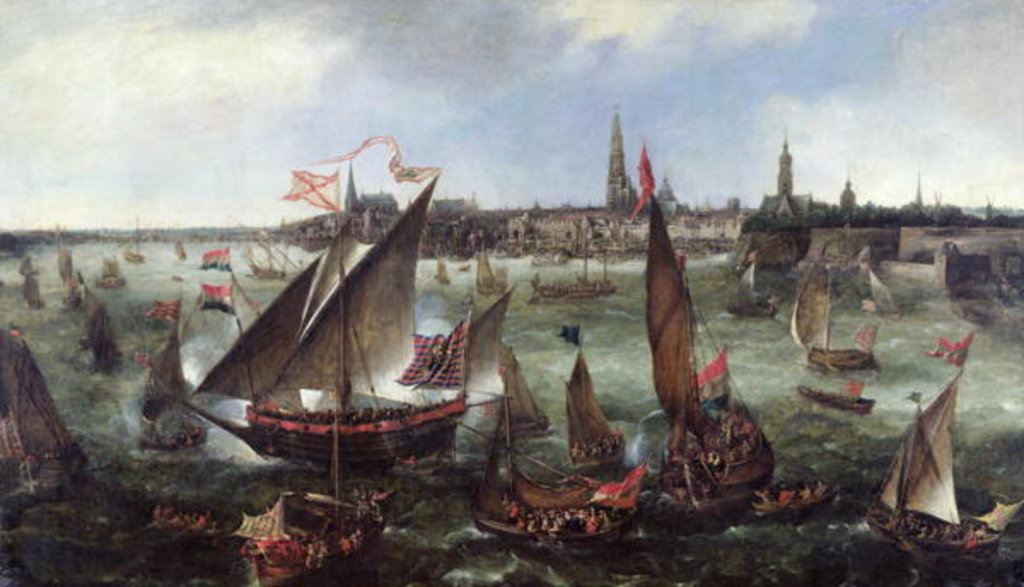 Detail of View of the Port of Antwerp during the Celebrations of the Taking of Breda, 1628 by Bonaventura Peeters