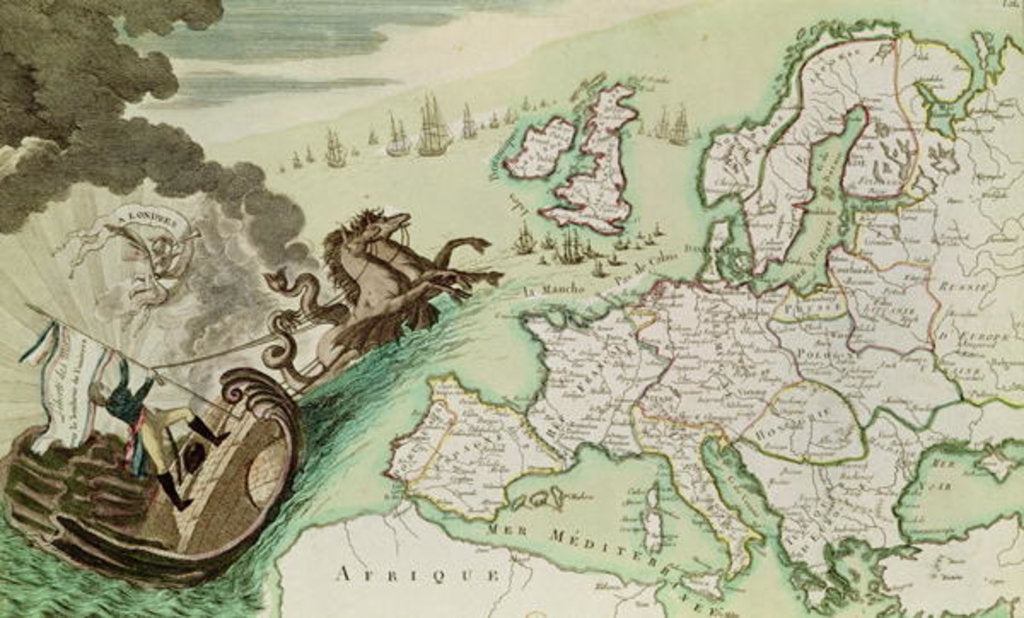 Detail of Map illustrating the Naval Attack on England by Napoleon Bonaparte c.1803-04 by French School