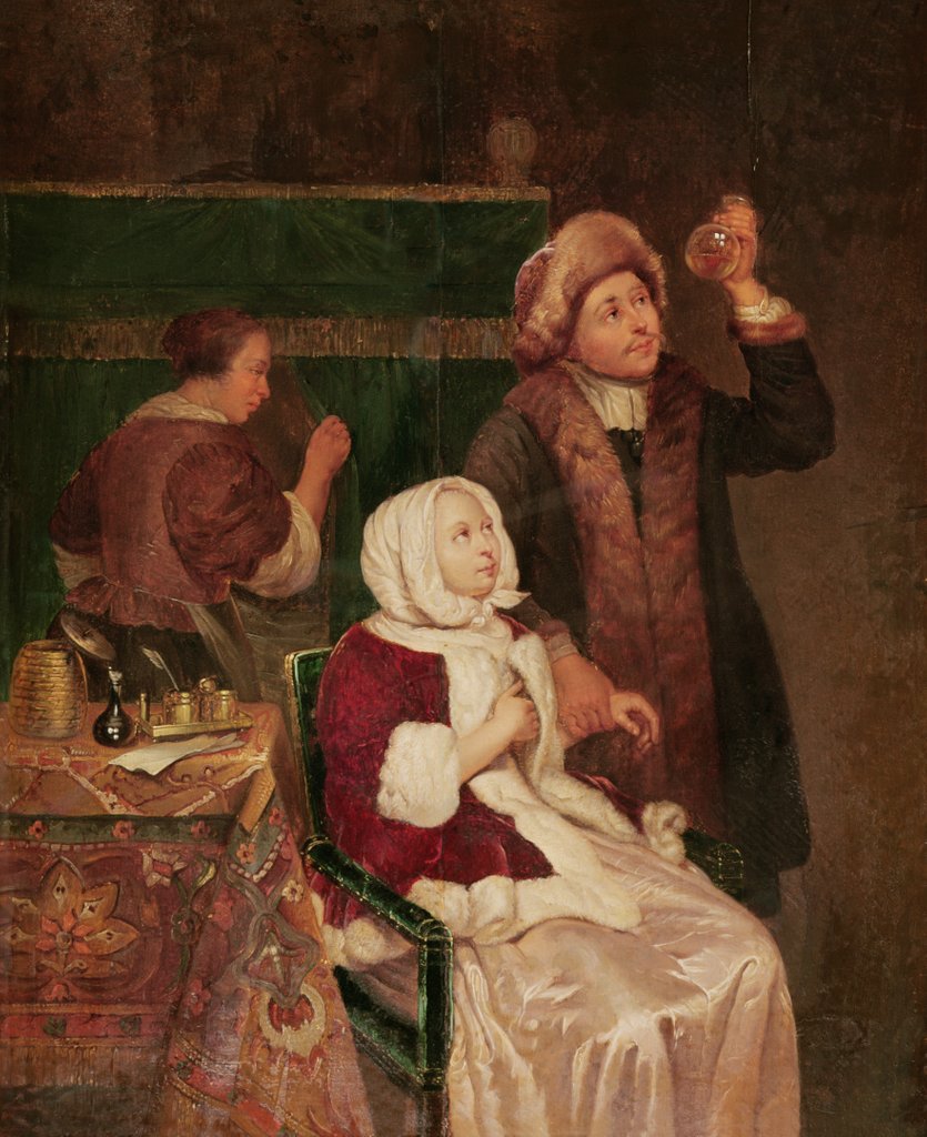Detail of The Doctor's Visit by Frans van Mieris