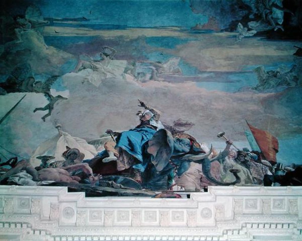 Detail of Asia, one of the Four Continents from the ceiling of the 'Treppenhaus', 1750-53 by Giovanni Battista Tiepolo