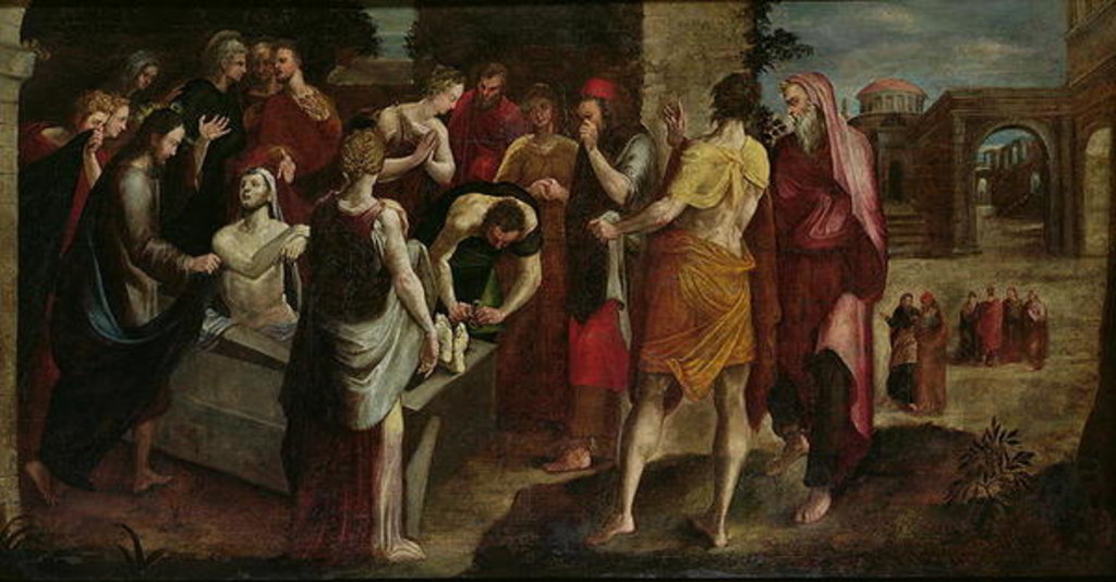 Detail of Resurrection of Lazarus by Lambert Zutman