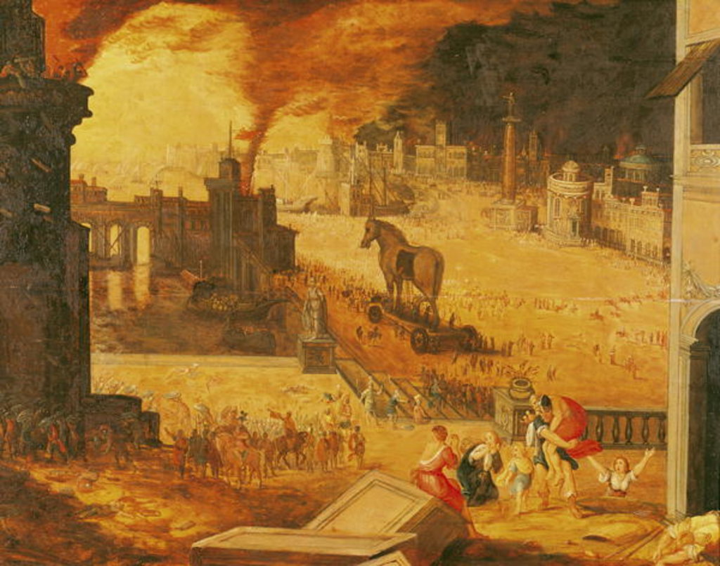 Detail of The Siege of Troy by French School