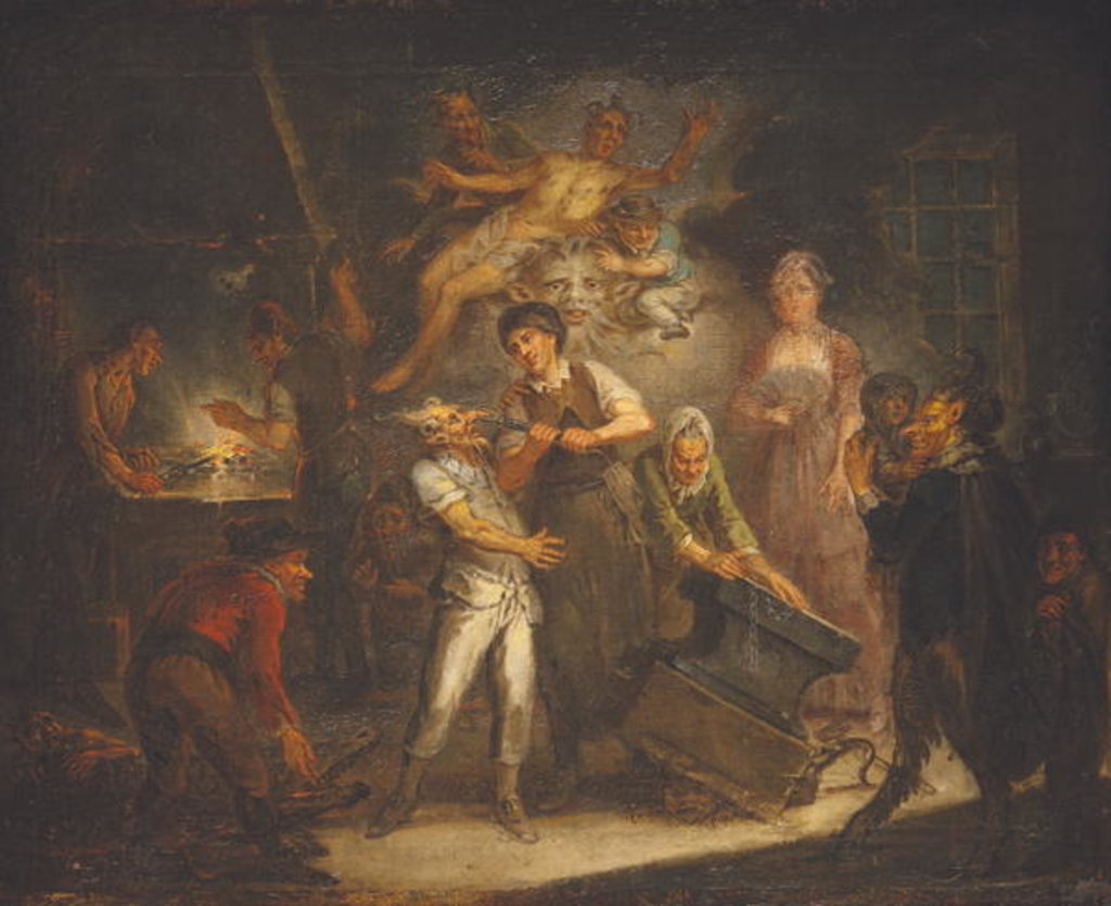 Detail of Fantastical Scene by Antoine Francois Saint-Aubert