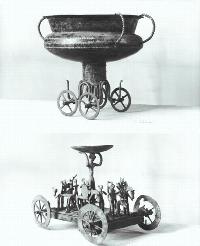 Detail of Two votive chariots for collecting rainwater by Age Bronze