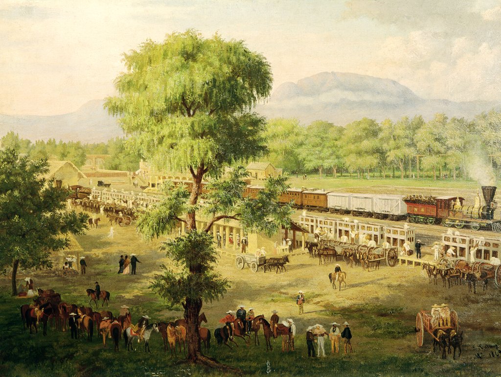 Detail of Railway in the Valley of Mexico, 1869 by Luiz Coto