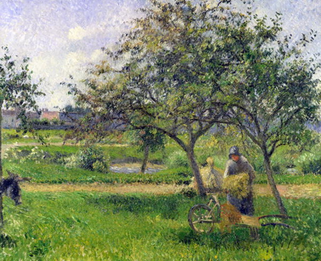 Detail of The Wheelbarrow, Orchard, c.1881 by Camille Pissarro