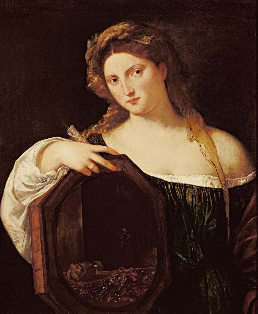 Detail of Allegory of Vanity, or Young Woman with a Mirror, c.1515 by Titian
