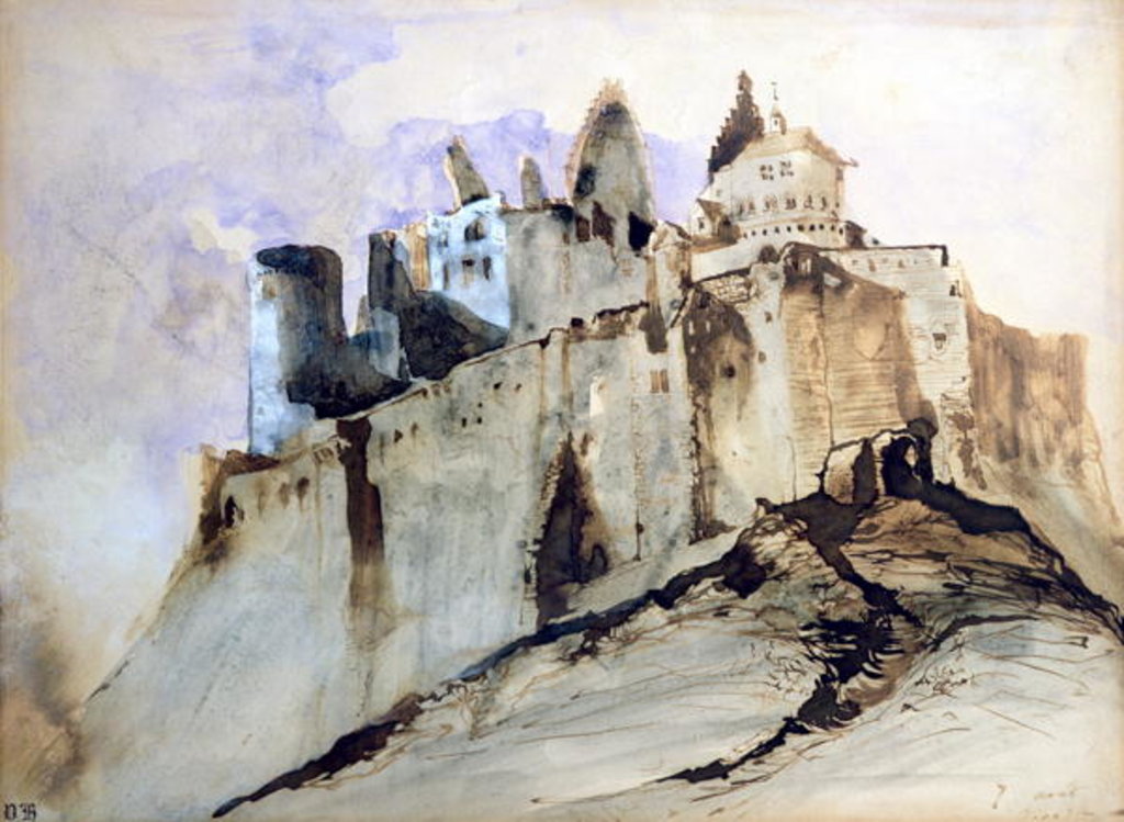 Detail of The Chateau of Vianden, 1871 by Victor Hugo