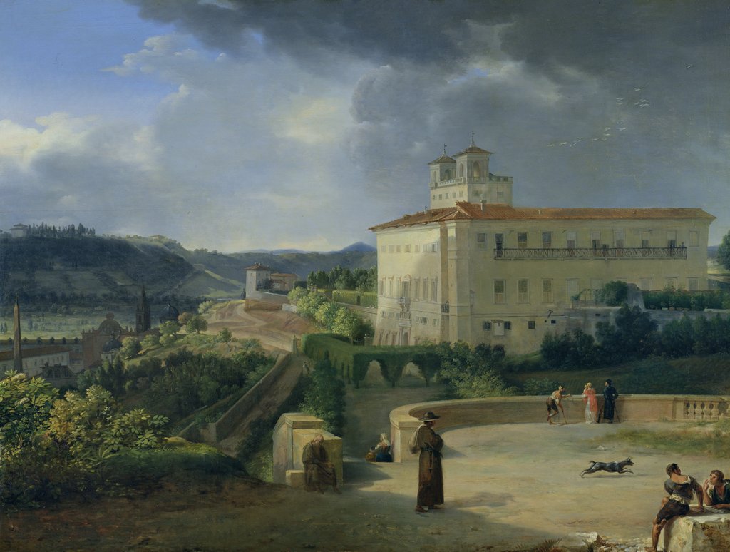 Detail of View of the Villa Medici, Rome, 1813 by Nicolas Antoine Taunay