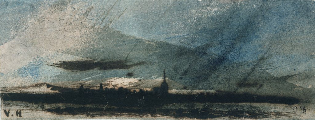 Detail of Town at Dusk by Victor Hugo
