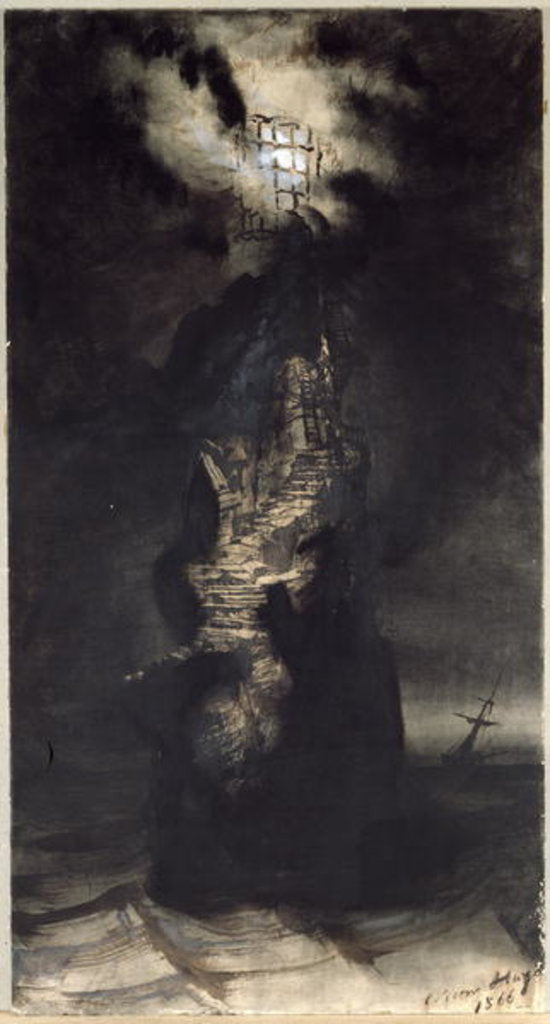 Detail of Casquets Lighthouse, 1866 by Victor Hugo