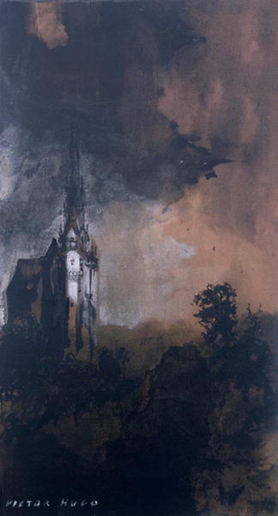 Detail of The Castle in the Moonlight by Victor Hugo