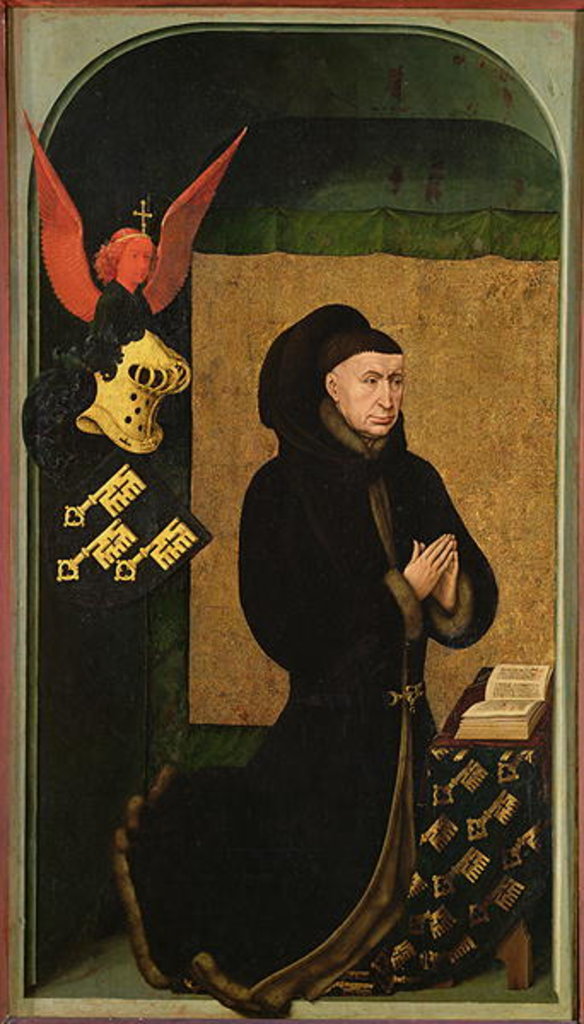 Detail of The Donor, Chancellor Nicholas Rolin, Kneeling in Prayer by Rogier van der Weyden