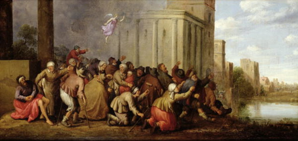 Detail of The Pool at Bethesda by Joost Cornelisz Droochsloot