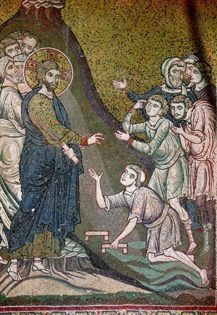Detail of Jesus Healing the Crippled and the Blind by Byzantine School