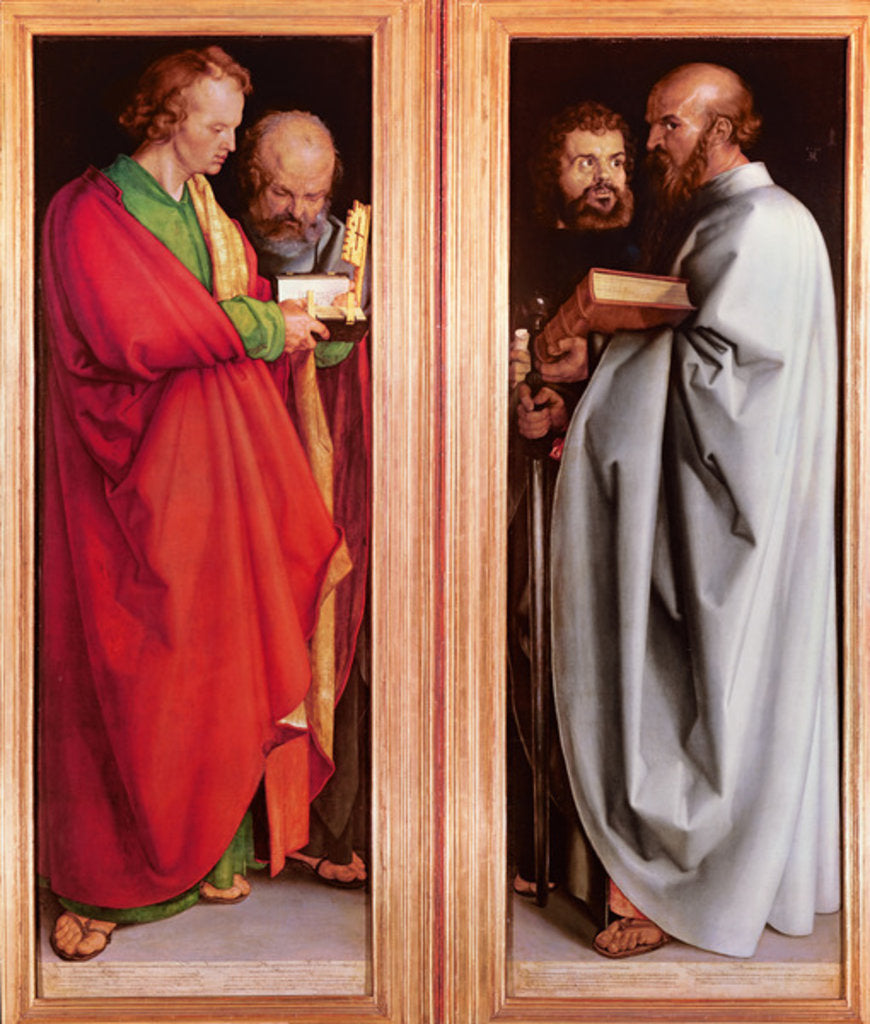 Detail of St. John with St. Peter and St. Paul with St. Mark, 1526 by Albrecht Dürer or Duerer