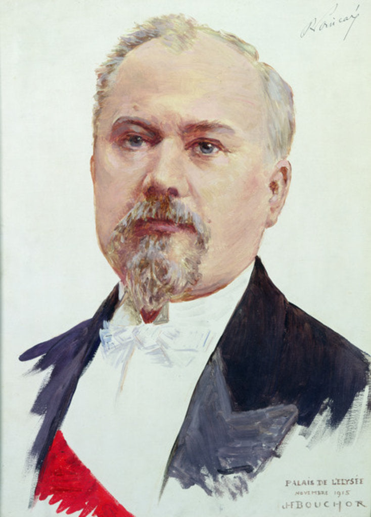 Detail of Portrait of Raymond Poincare 1915 by Joseph Felix Bouchor