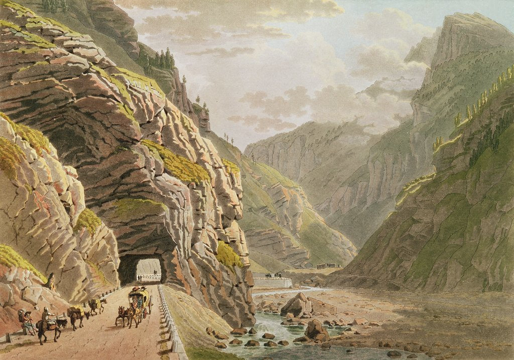 Detail of View of the Galerie d'Algaby near the Valais Border, 1811 by Mathias Gabriel Lory