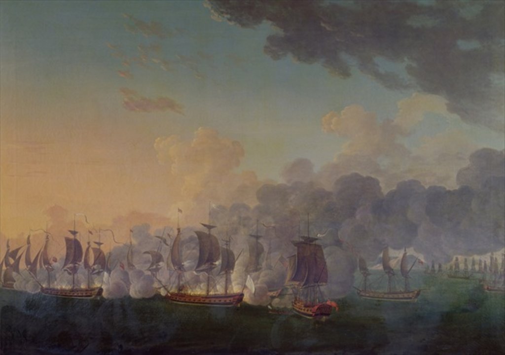 Detail of The Battle of Louisbourg on the 21st July 1781 by Auguste Rossel De Cercy