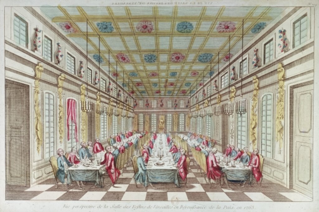 Detail of Feast given at the Chateau de Versailles in celebration of the Peace at the end of the Seven Years War, 1763 by French School