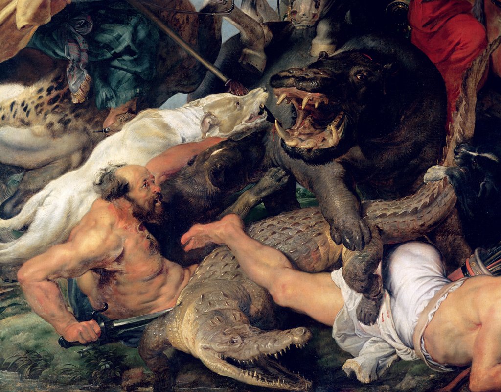 Detail of Hippopotamus and Crocodile Hunt, c.1615-16 by Peter Paul Rubens
