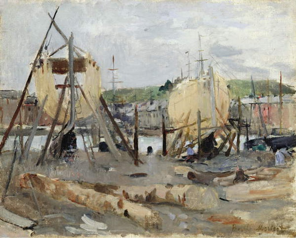 Detail of Boat building, 1874 by Berthe Morisot