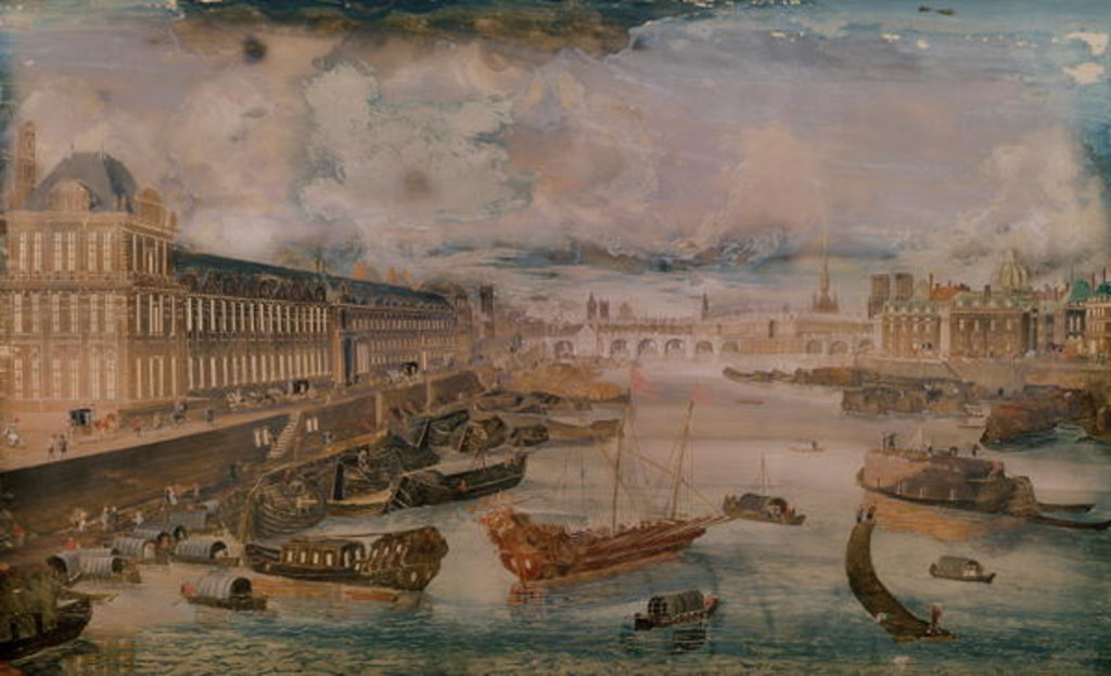 Detail of View of the Seine, the Grande Galerie of the Louvre and the College des Quatre Nations, c.1680 by French School