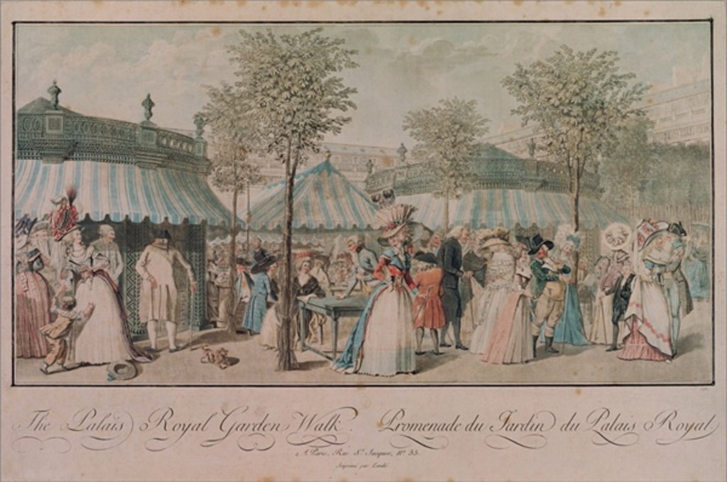 Detail of The Palais Royal Garden Walk, 1787 by Philibert-Louis Debucourt