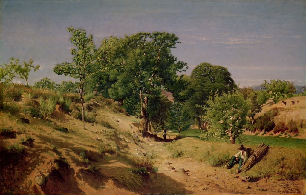 Detail of Rural Countryside near Lasalle by Alexandre Eugene Castelnau