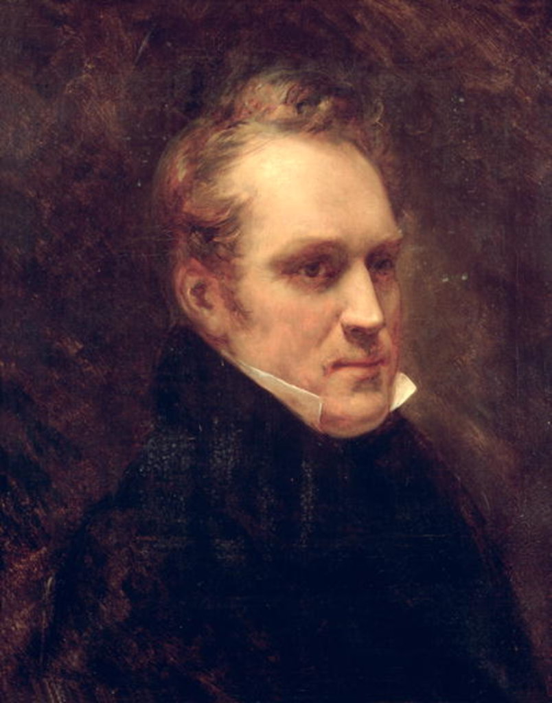 Detail of Portrait of Aimable-Guillaume-Prosper Brugiere Baron of Barante by Ary Scheffer