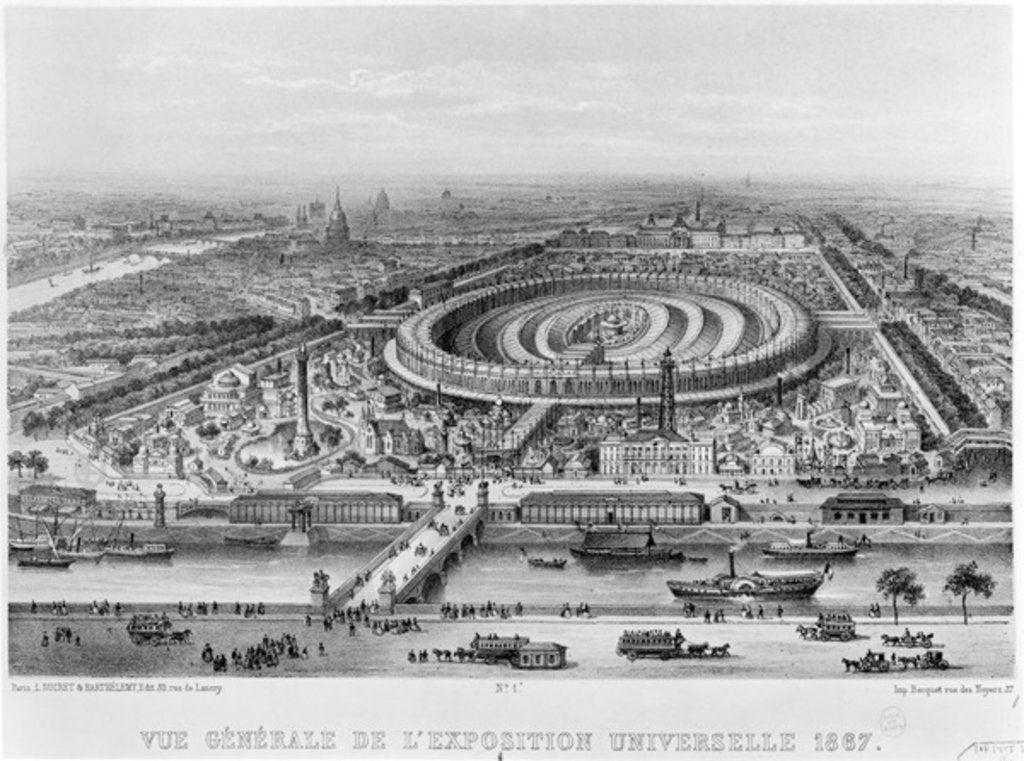 Detail of General View of the Exposition Universelle, Paris in 1867 by French School
