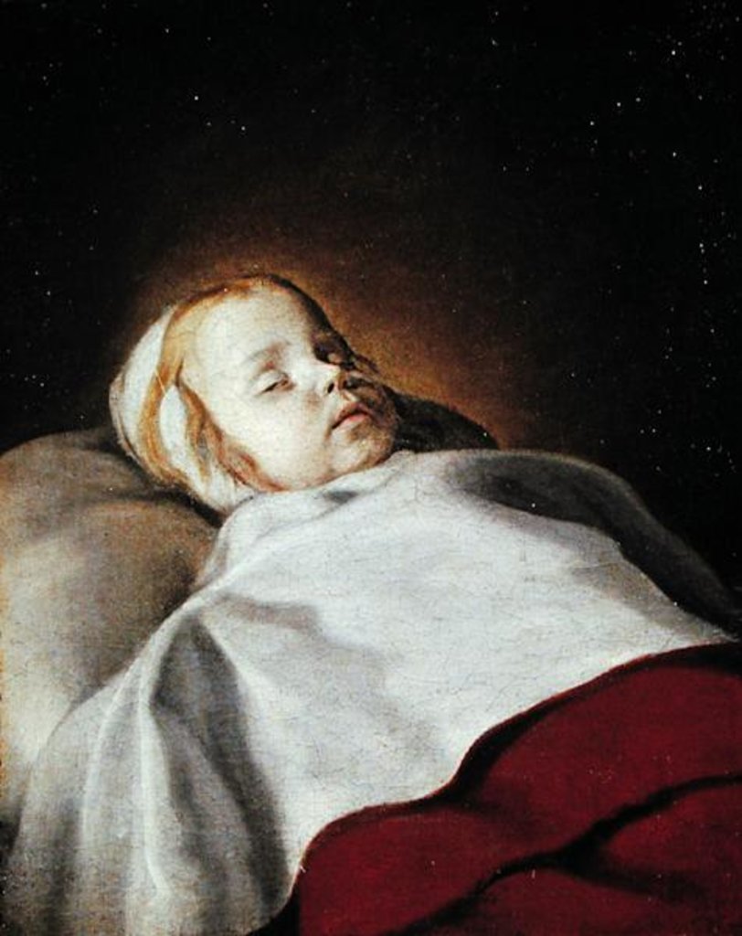 Detail of Portrait of a Dead Child, c.1650 by French School