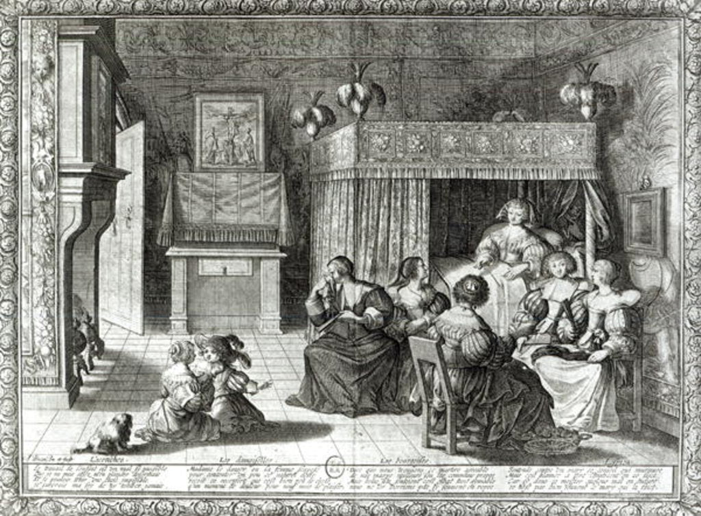 Detail of The New Mother by Abraham Bosse