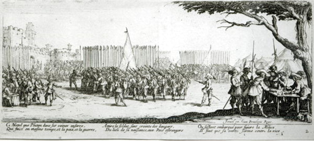Detail of The Raising of an Army by Jacques Callot
