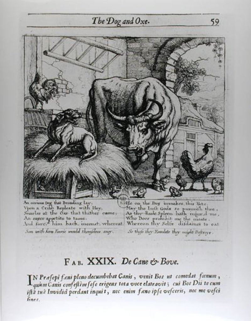 Detail of Illustration for 'The Dog and the Ox' by Francis Barlow