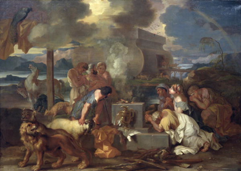 Detail of The Sacrifice of Noah, c.1640 by Sebastien Bourdon