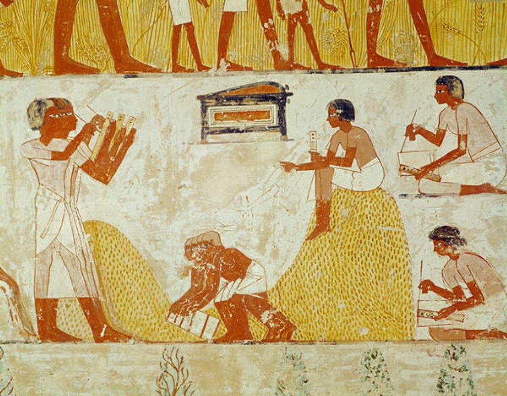 Detail of Recording the harvest by Egyptian 18th Dynasty