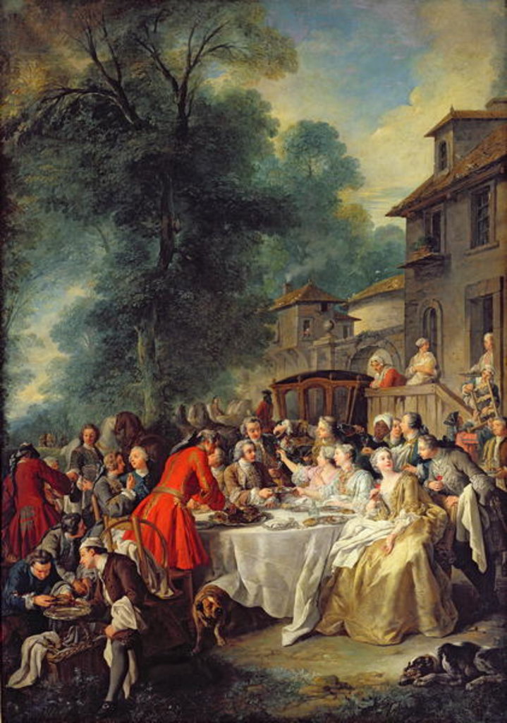 Detail of The Hunt Lunch, 1737 by Jean Francois de Troy