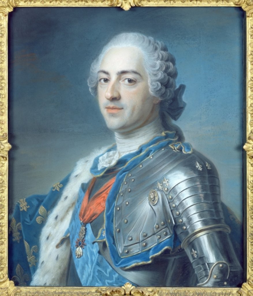 Detail of Portrait of King Louis XV 1748 by Maurice Quentin de la Tour