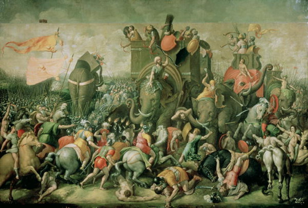 Detail of The Battle of Zama, 202 BC, 1570-80 by Giulio Romano