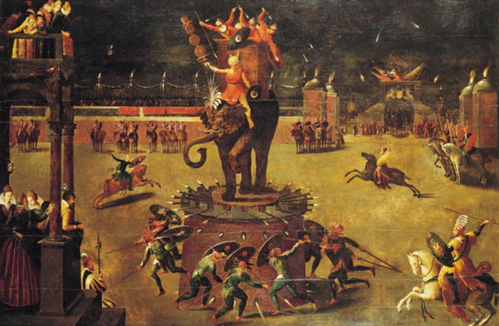 Detail of The Elephant Carousel by Antoine Caron