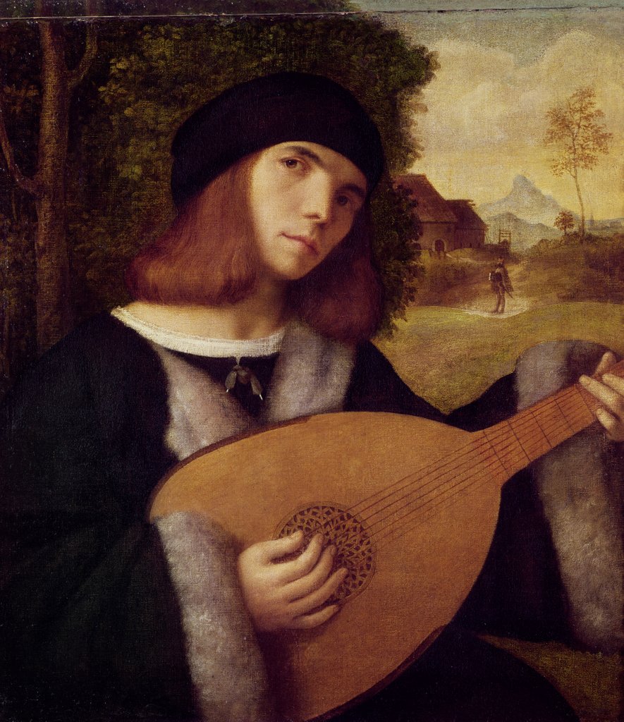 Detail of The Lute Player by Giovanni de Busi Cariani