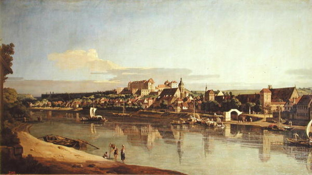 Detail of View of Pirna from the right bank of the Elbe, c.1753 by Bernardo Bellotto